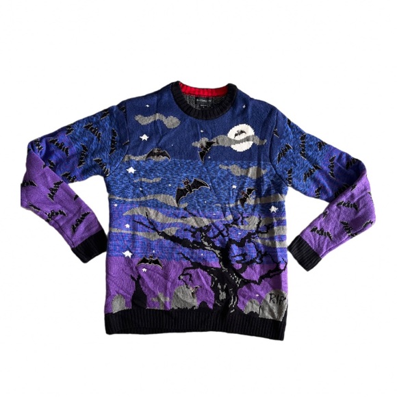 blizzard bay Sweaters - Blizzard Bay Halloween cemetery Bats sweater unisex